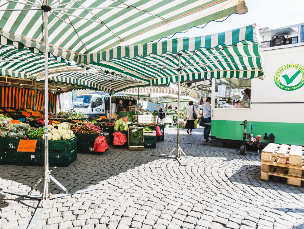 Förderung von Investitionen zur Verarbeitung und Vermakrtung landwirtschaftlicher Ökoerzeugnisse (IVV Teil B) (im Bild: ein Marktstand in Jena)